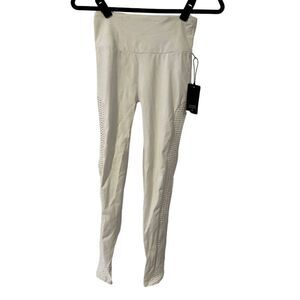 NWT Revolve Lanston Sport White Leggings with Metallic Panel in Size XS